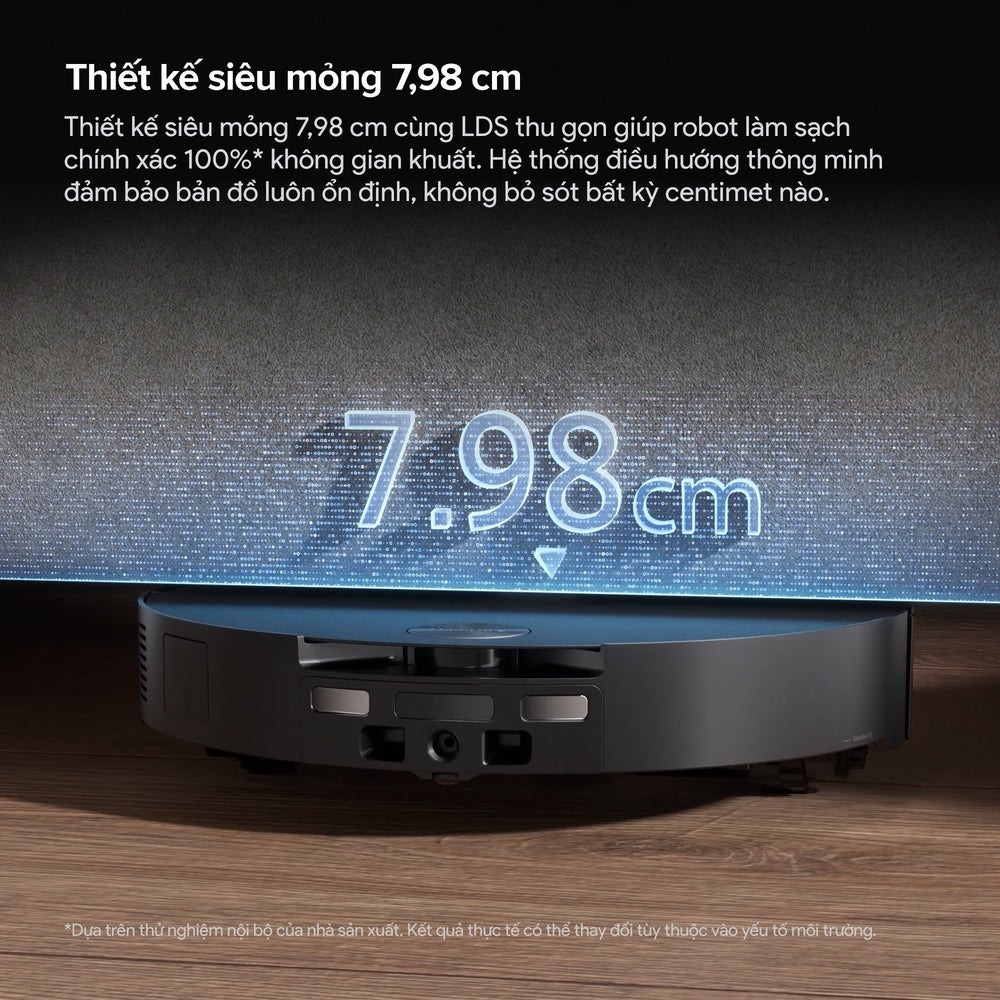 Roborock Saros 20 Sonic thiết kế siêu mỏng 7.98cm