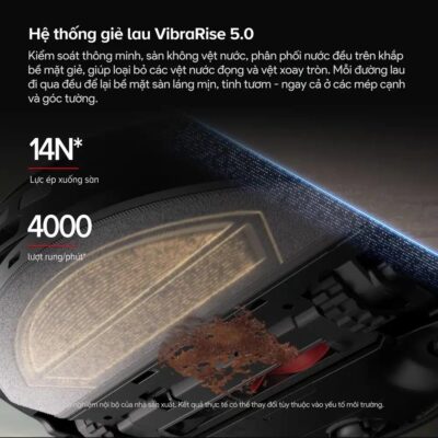 Hệ thống lau rung VibraRise 5.0, lau sạch sâu và hạn chế vệt nước
