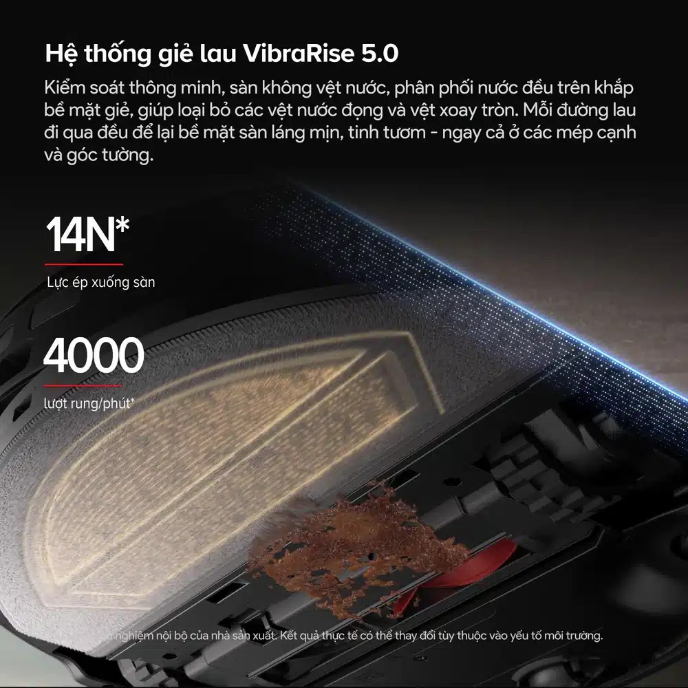 Hệ thống lau rung VibraRise 5.0, lau sạch sâu và hạn chế vệt nước