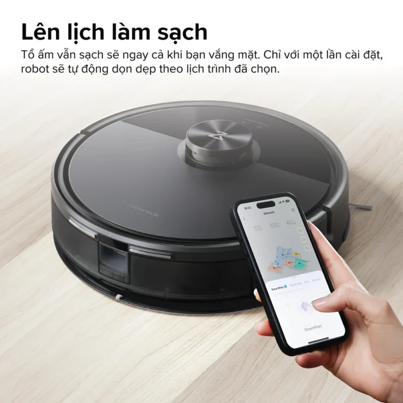 Người dùng có thể thiết lập lịch làm sạch để Roborock Q7 TF+ tự vận hành theo khung giờ mong muốn.