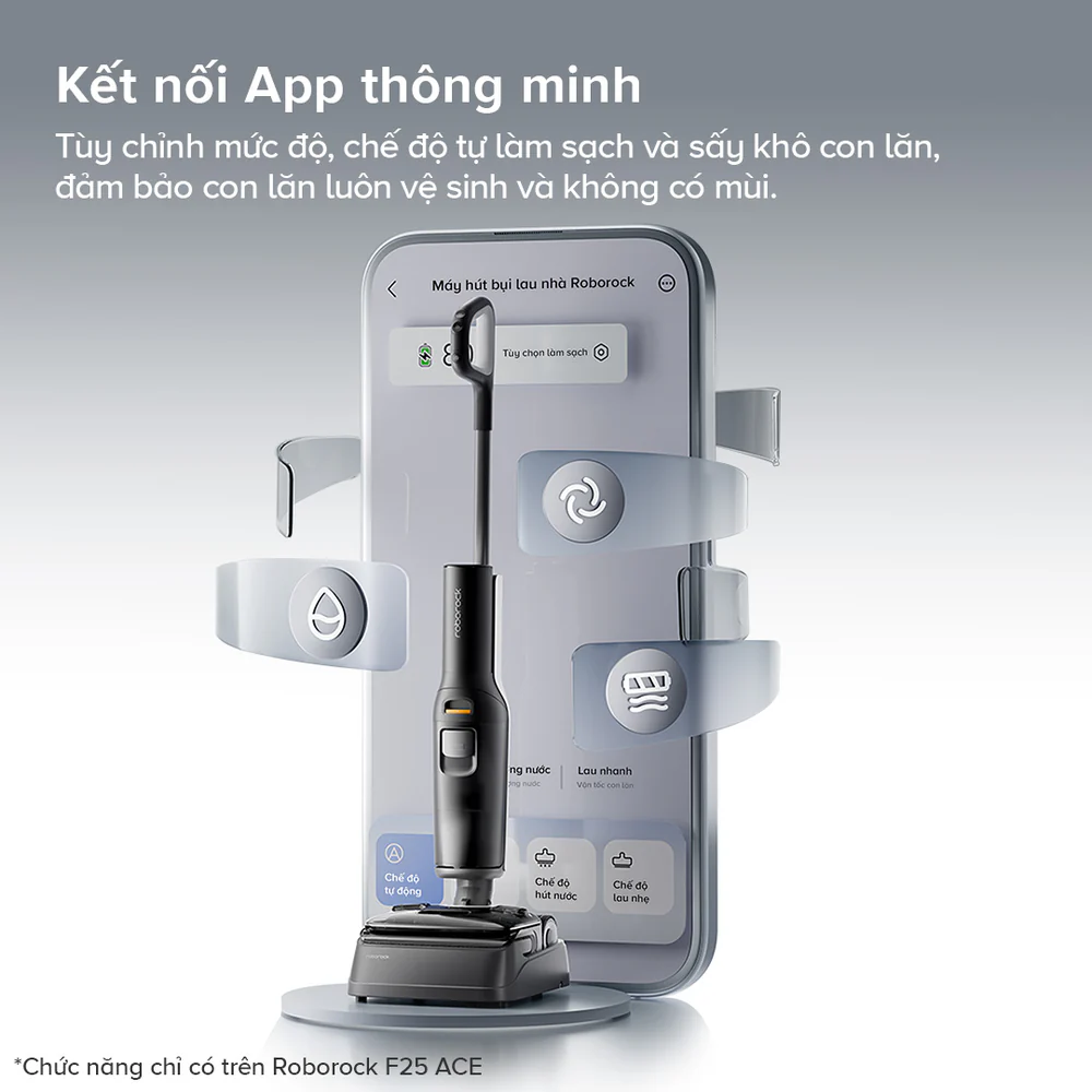 F25 ACE hỗ trợ kết nối Wi-Fi và điều khiển từ xa qua ứng dụng Roborock